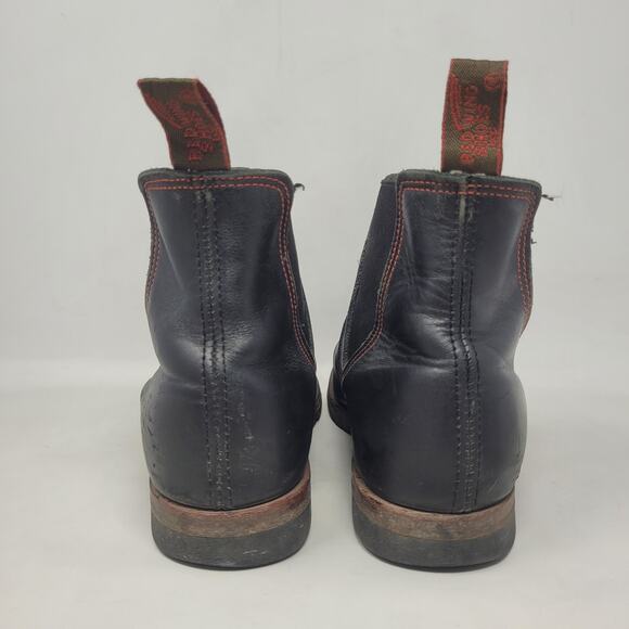 VTG Red Wing Shoes Boots 10.5D Black Leather Chelsea Rancher Workwear USA Ankle - Picture 7 of 13